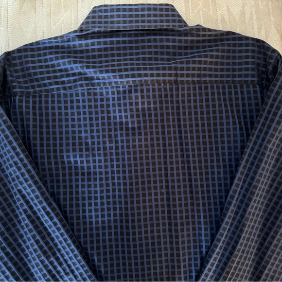 Bugatchi Navy Checkered Men's Shirt - Picture 4 of 6
